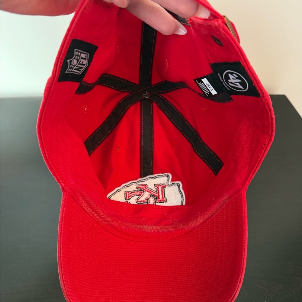Kansas City Chiefs ’47 Brand Red Adjustable Hat NFL KC Logo Cap - Picture 7 of 7